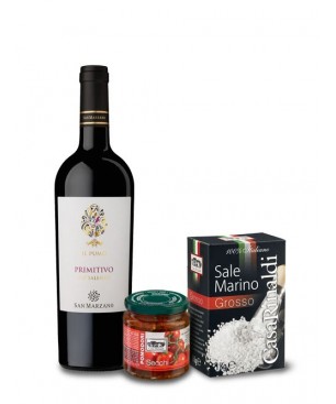 Pack Parrillero: Vino tinto + Sal Marina Gruesa + Tomates Secos