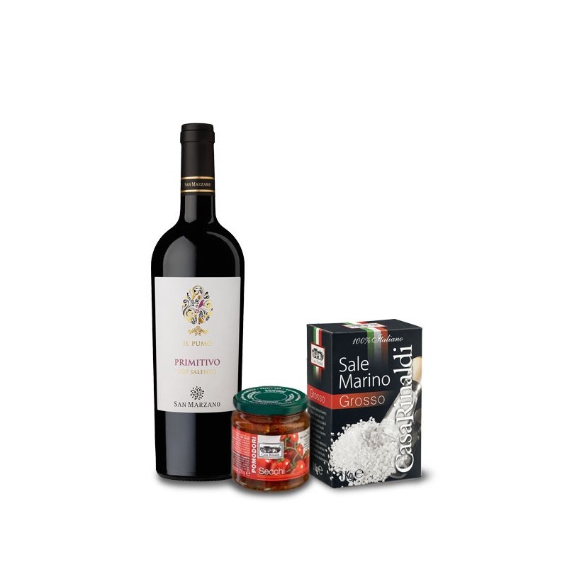 Pack Parrillero: Vino tinto + Sal Marina Gruesa + Tomates Secos