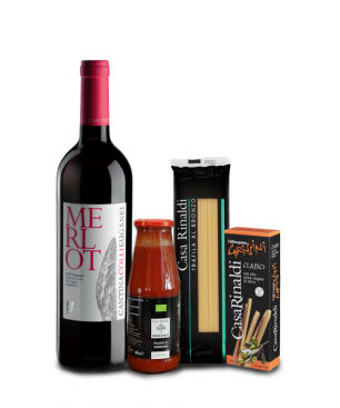 Pack Cena Italiana: Vino tinto + Passata di Pomodoro + Spaghetti + Grissini