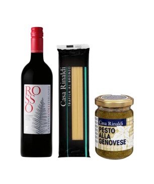 Pack Almuerzo Italiano: Vino tinto + Spaghetti + Pesto