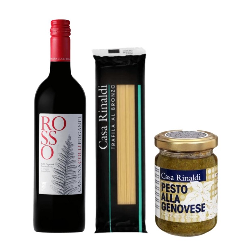 Pack Almuerzo Italiano: Vino tinto + Spaghetti + Pesto